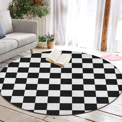 Soft Round Yoga Carpet, Large Home Decor Mat, Non-Slip Machine Washable Kitchen Office Circle Rug Compatible with Cool Norse Viking Vegvisir Runic Compass