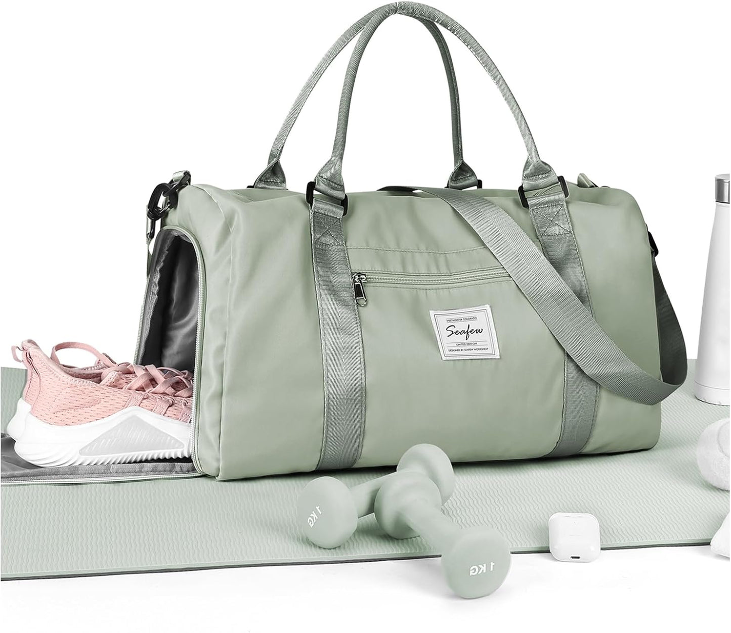 Gym Bag Womens Mens with Shoes Compartment and Wet Pocket Travel Duffel Bag for Women for Plane Sport Gym Tote Bags Swimming Yoga Waterproof Weekend Overnight Carry on Bag Hospital Holdalls - Colors B