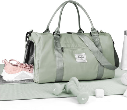 Gym Bag Womens Mens with Shoes Compartment and Wet Pocket Travel Duffel Bag for Women for Plane Sport Gym Tote Bags Swimming Yoga Waterproof Weekend Overnight Carry on Bag Hospital Holdalls - Colors B