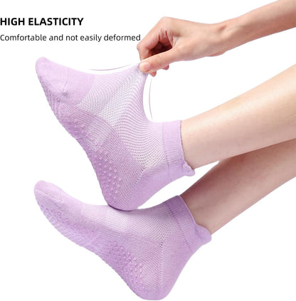 Acetin 4 Pairs Grip Socks Pilates Socks for Women