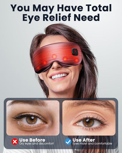 Heated Eye Mask - Cordless Eye Mask for Dry Eyes, FSA-HSA Eligible, Eye Relief, Improved Sleep, Washable Eye Heating pad for Travel and with Replaceable Shell
