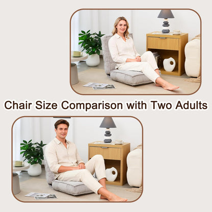 Adjustable Floor Chair with Back Support, 6-Position, Folding Japanese Meditation Tatami Chair, Comfy Gaming Chairs for Adults, Accent Sofa Reading Chairs, Living Room, Bedroom, Coffee