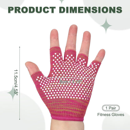 Yoga Gloves, Non Slip Fingerless Pilates Gloves Breathable Exercise Workout Mittens