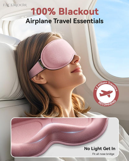 Weighted Eye Mask for Sleeping - 3D Blackout Sleep Mask for Women Men, Zero Eye Pressure, Lash-Friendly, Adjustable Strap, Airplane Travel Essentials for Long Flight & Road Trip, Meditation Mask(Gray)