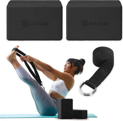 Gaiam Yoga Block - Supportive Latex-Free Eva Foam - Soft Non-Slip Surface with Beveled Edges for Yoga, Pilates, Meditation