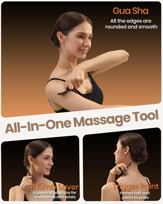 lifechill Trigger Point Massage Tool for Deep Tissue Massage & Gua Sha, HSA Muscle Scraper Tool for Full Body Pain Relief, FSA Eligible Items Thumb Saver Acupressure Tool, Fathers Day Dad Gifts