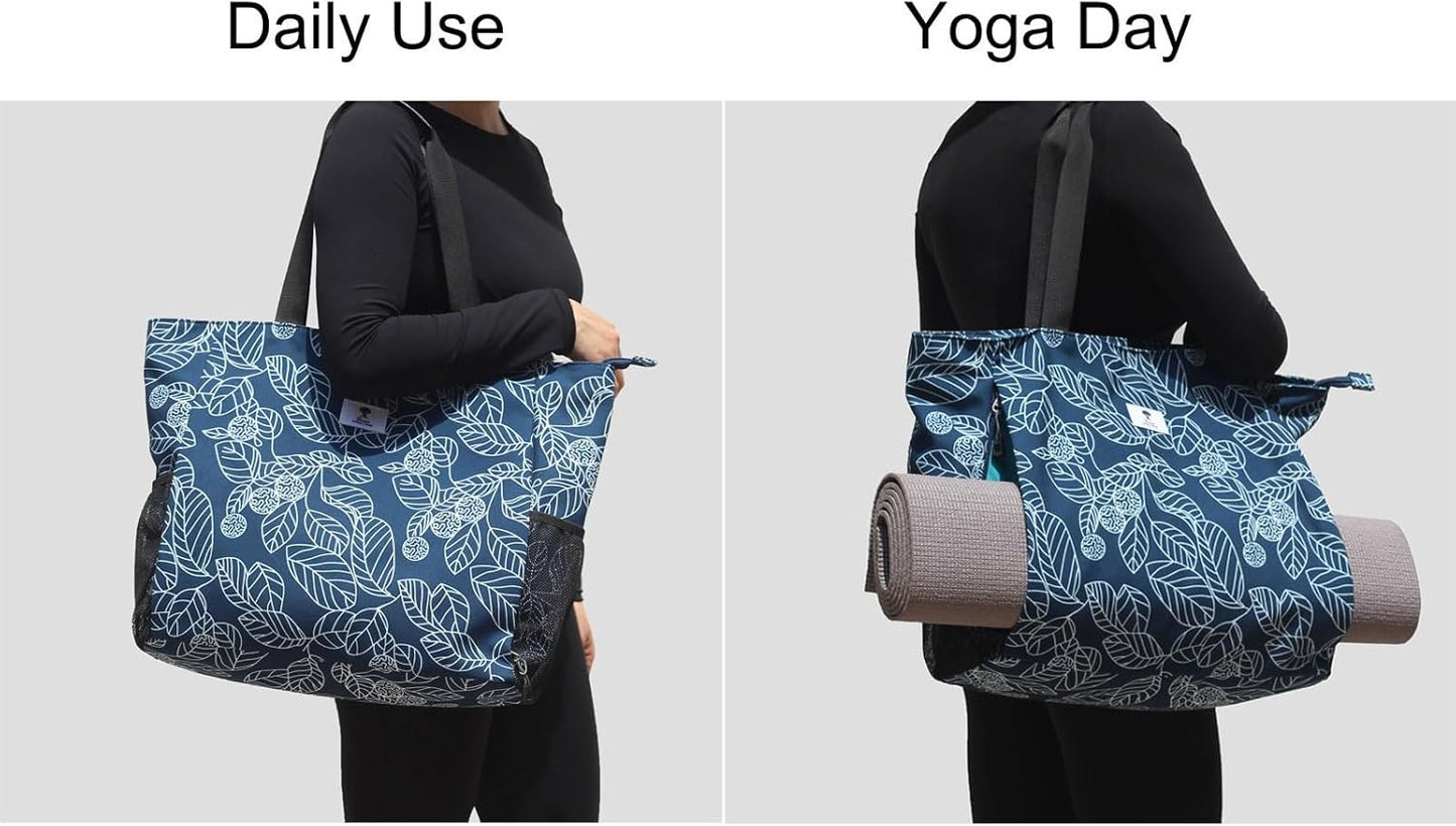 ESVAN Yoga Mat Bag Yoga Tote Carrier Shoulder Bag Carryall Tote for Office,Yoga,Pilates,Travel,Beach and Gym