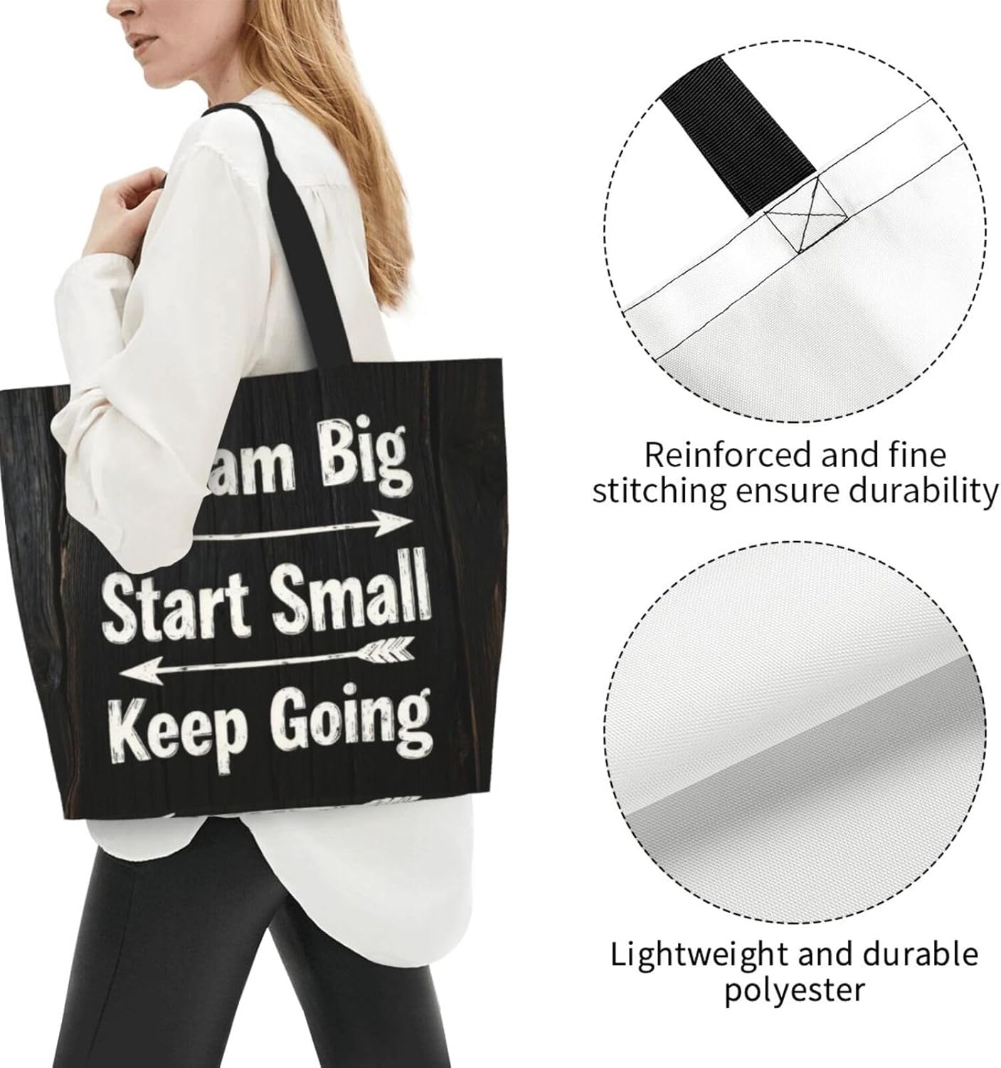 Tote Shoulder Bag Large Durable Reusable Eco-friendly Handbag Lightweight Stylish for Daily Use-19.7x15.7x5.9 Inch - Colors B