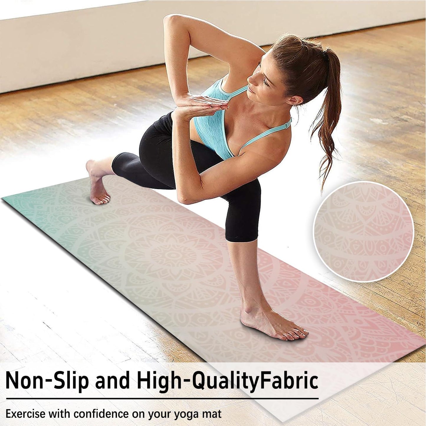Hot Yoga Mat Towel with Corner Pockets Yoga Towels for Hot Yoga Non Slip with Travel Bag Sweat Absorbent Yoga Blankets Mat Cover for Workout Gym 70"x26" (Mountain-01, 70x26)