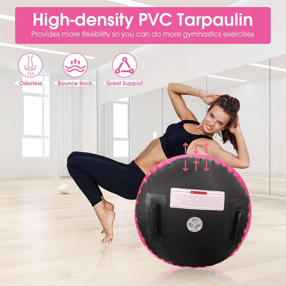 Gymnastics Air Barrel Roller Air Spot, Inflatable Tumbling Mat Tumble Track Gymnastic Equipment Balance Cylinder with Pump for Yoga Cheerleading Home Use Gym