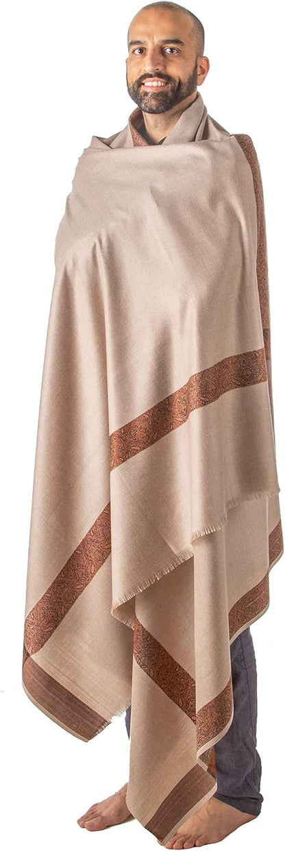 Soft Premium Wool Blend Meditation Shawl - Large Unisex Prayer Wrap, Oversize Scarf & Versatile Blanket