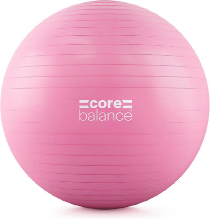 Core Balance Exercise Ball, Stability Ball for Yoga, Pilates and Fitness, Gym Ball for Home Gym and Office Chair, Training, Physical Therapy, Anti Burst, Pump Included, 55cm 65cm 75cm 85cm