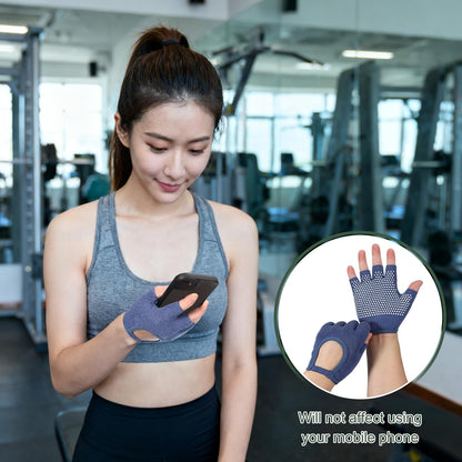 Yoga Gloves, Non Slip Fingerless Pilates Gloves Breathable Exercise Workout Mittens
