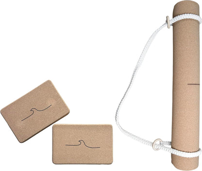 Crk's Organic Cork Yoga Mat with Recycled Natural Rubber, 4mm Thick • The Wave Mat