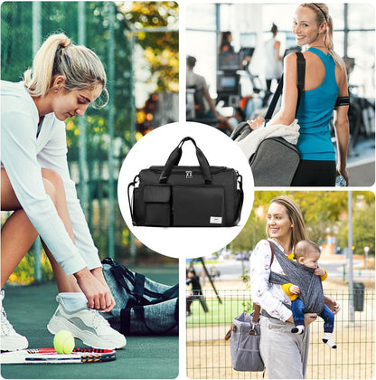 FIORETTO Women's Gym Duffle Bag with Shoes Compartment, 30L Capacity, Ideal for Travel, Gym, Sports, Duffel, Weekender