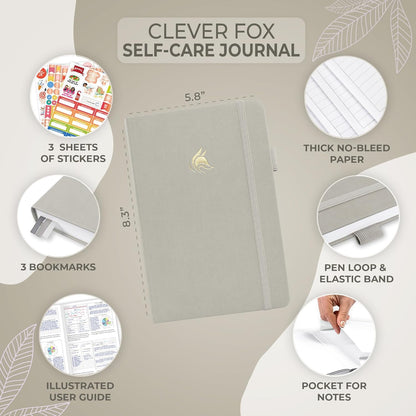 Clever Fox Self-Care Journal – Daily Reflection Notebook – Mental Health & Personal Development Planner, Meditation & Mood Log, A5 (Turquoise)