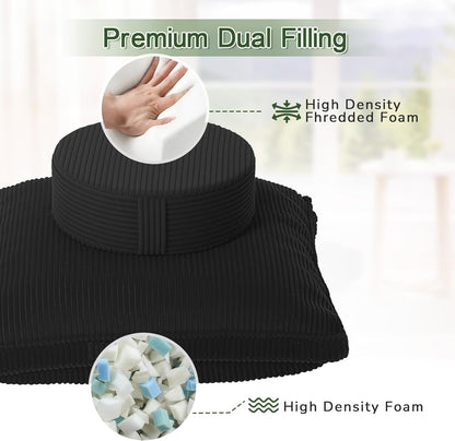 Meditation Cushion Set, Large Meditation Pillow with Ergonomic Support Prayer Pad, Modern Zafu & Zabuton Set to Mindfulness, Yoga, Removable Corduroy Cover, Green, 32in