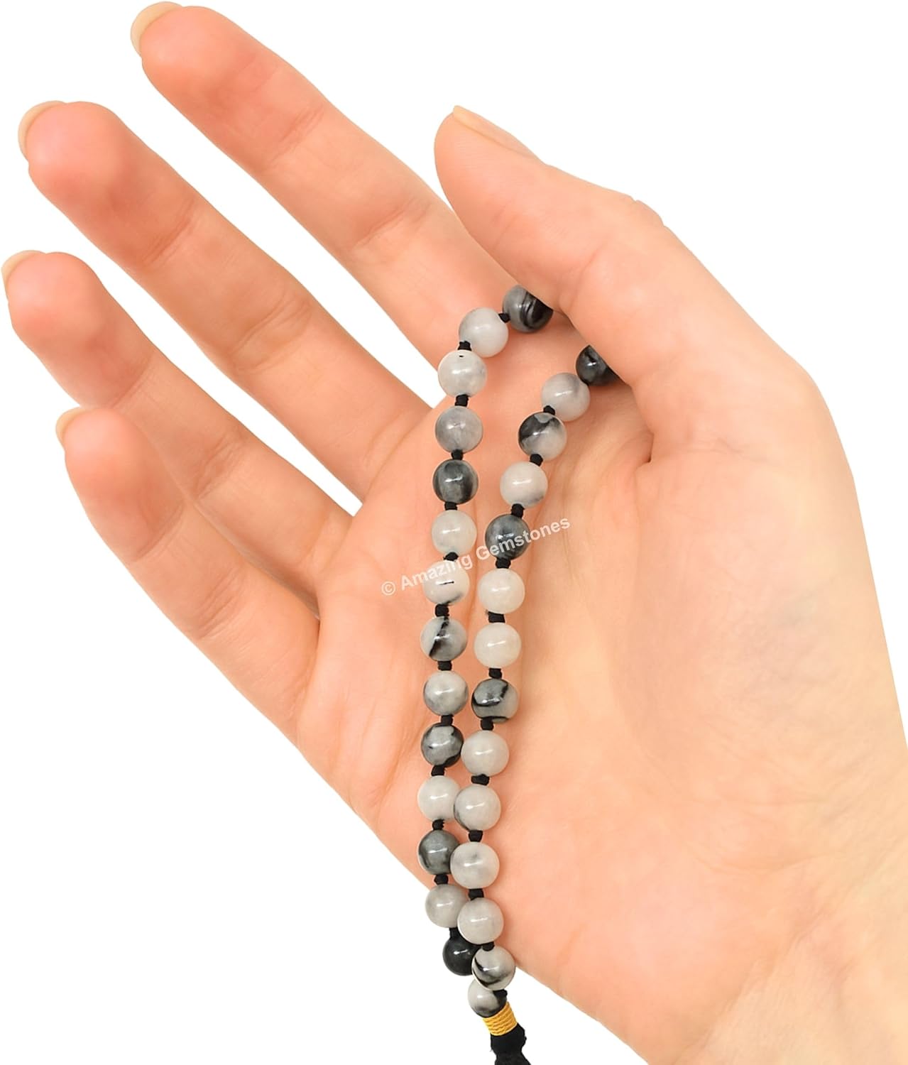 Amazing Gemstone 108 Beads Handmade Mala (Knotted, Rudraksha) - Colors B