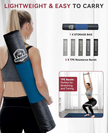 HAPBEAR Large Yoga Mat - 72"x36"x6mm (1/4 inch), Extra Wide Non-Slip Exercise Mat for Home Workout, Yoga, Pilates & Stretching, Durable & Eco-Friendly, Includes Bonus Resistance Bands & Carry Bag