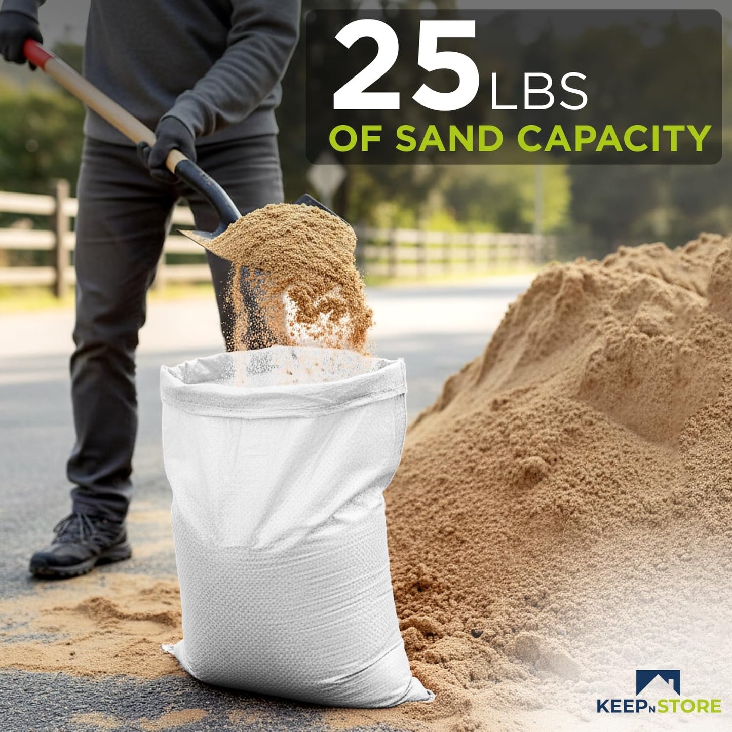 Heavy Duty Sand Bags Pack of 3, White Empty Sandbags with Built-In Ties, Woven Polypropylene UV Protection 1600 Hours, Fillable Sand Bags for Flood Control, Weight, 10x14 inches, 15 Pounds Volume