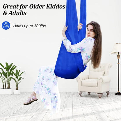 Aokitec Therapy Swing for Kids with Special Needs (Hardware Included) Snuggle Swing Cuddle Hammock Indoor Adjustable Aerial Yoga for Children with Autism, ADHD, Asperger, Sensory Integration