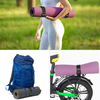 Trilancer Elastic Cinch Straps with Anti-Slip Strips, 24 "x 2" (4 Pack) Multipurpose Hook and Loop Bundling Straps for Hose, Cords, Bike, Luggage, Camping, Yoga Mats
