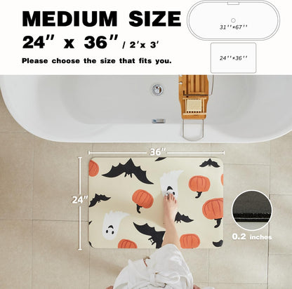 TYUU Bath Mat, Bathroom Rugs Non Slip Washable Thin Absorbent Quick Dry Bath Mat Fits Under Door Bathroom Floor Mat Perfect for Bath, Shower, or Sink 24"x36" Dark Grey