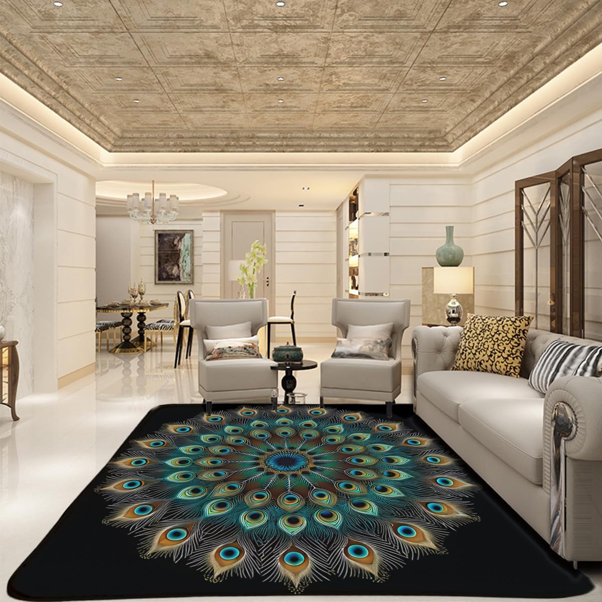 Butterfly Carpet Area Rug - Lovely Butterflies Printed Carpets for Kids Butterfly Theme Living Room Indoor Bedroom Decor Soft Polyester Yoga Mat 2'x3'
