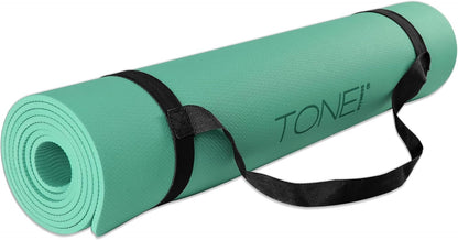 TONE Fitness Yoga Mat 1/4" Thick Non Slip Exercise & Pilates Mat for Home Workouts with Carrying Strap | Multiple Options