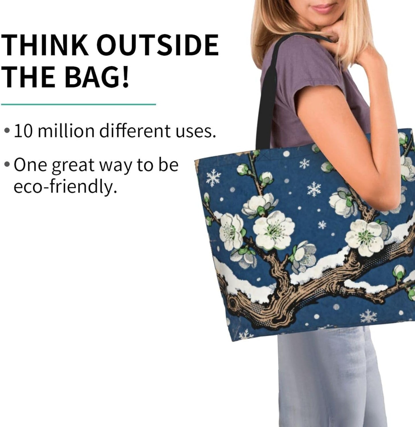 Tote Shoulder Bag Large Durable Reusable Eco-friendly Handbag Lightweight Stylish for Daily Use-19.7x15.7x5.9 Inch - Colors A