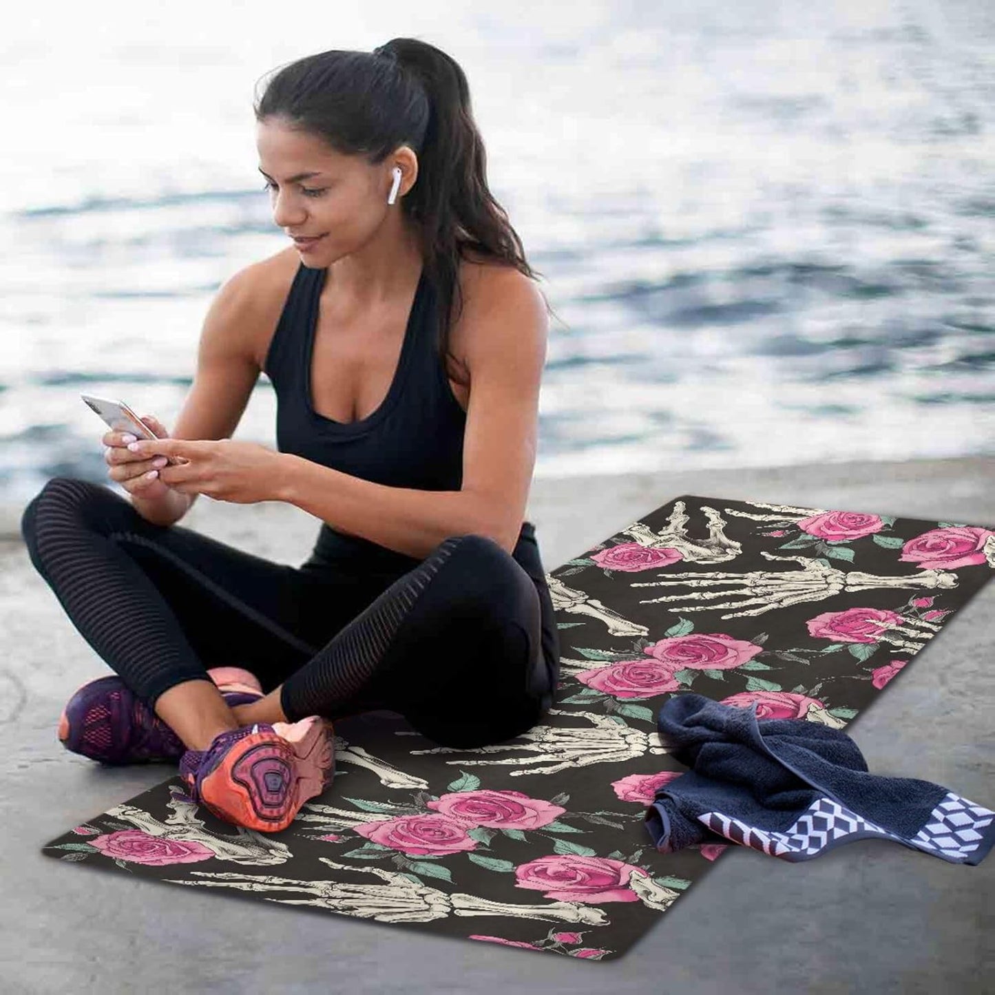 Yoga Mat Foldable Exercise Mats Gym Non Slip Workout Mat for Women and Men Pilates Floor Fitness Mat with Storage Bag 71 inch x 26 inch