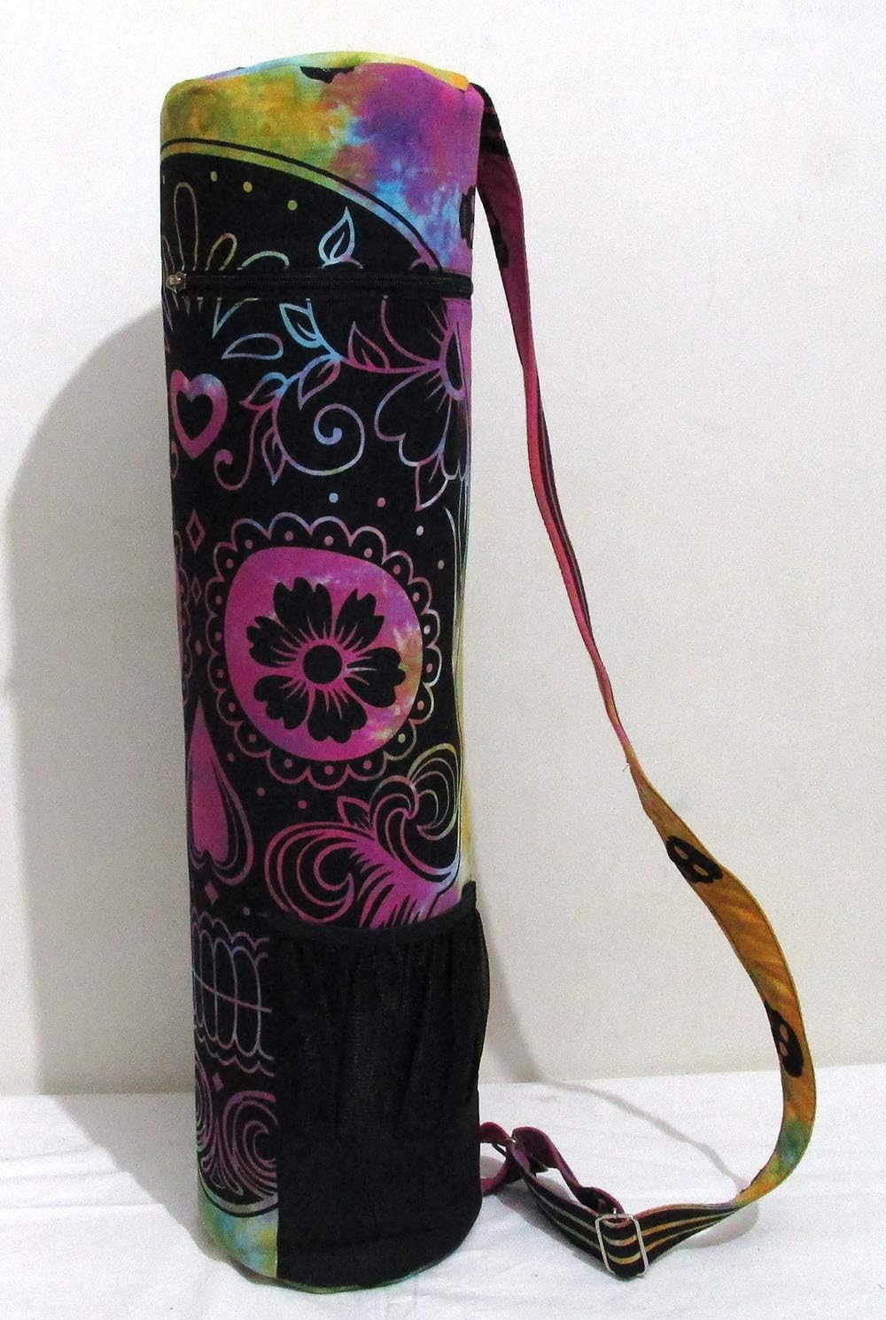 INDIAN CRAFT CASTLE ICC Yoga Mat Bag Carrier Full-Zip Exercise Yoga Mat Carry Bag for Women Men with Multi-Functional Storage Pockets and Adjustable Shoulder Strap 26X6 Inches