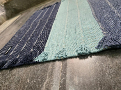 Indian Handmade100 % Organic Anti Skid Multi Colour Cotton Yoga Mat - Eco-Friendly Hand-Woven Rug - Non-Slip & Thick (24”x72”x5mm) for Hot yoga & Everyday Fitness at Home - Comfortable & Foldable Extra-Long Mat