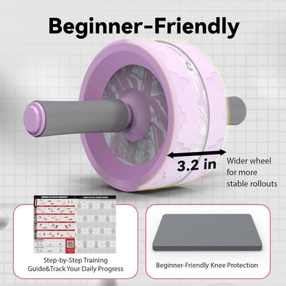VINSGUIR Ab Roller Wheel, Abs & Core Workout Equipment for Home Gym with Knee Pad Accessories, Abdominal Wheel for Full-body Strength Training