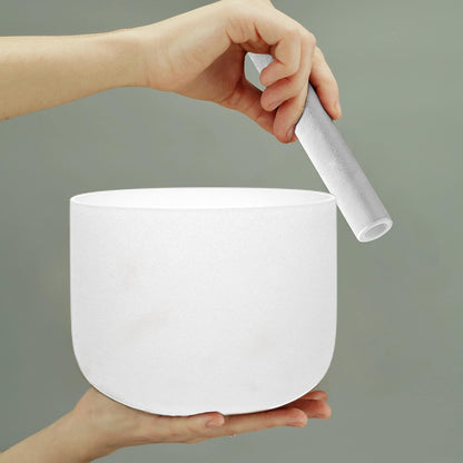 ALIOTH 7" B Note Crystal Singing Bowl Crown Chakra with Suede Mallet for Meditation, Yoga, Chakra Healing & Sound Therapy