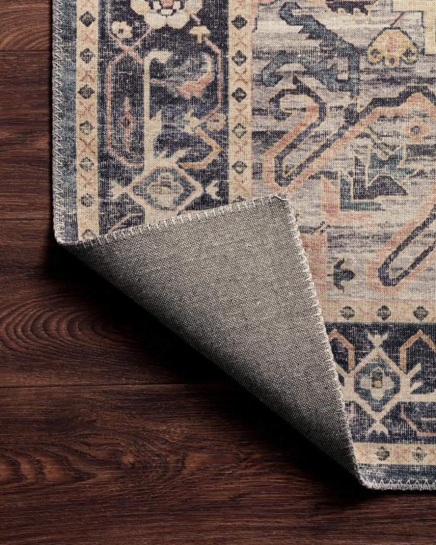 Loloi Hathaway Collection HTH-06 Blush/Multi 2'-6" x 7'-6", .25" Thick, Runner Rug, Soft, Durable, Printed, Modern, Low Pile, Non-Shedding, Easy Clean, Living Room Rug