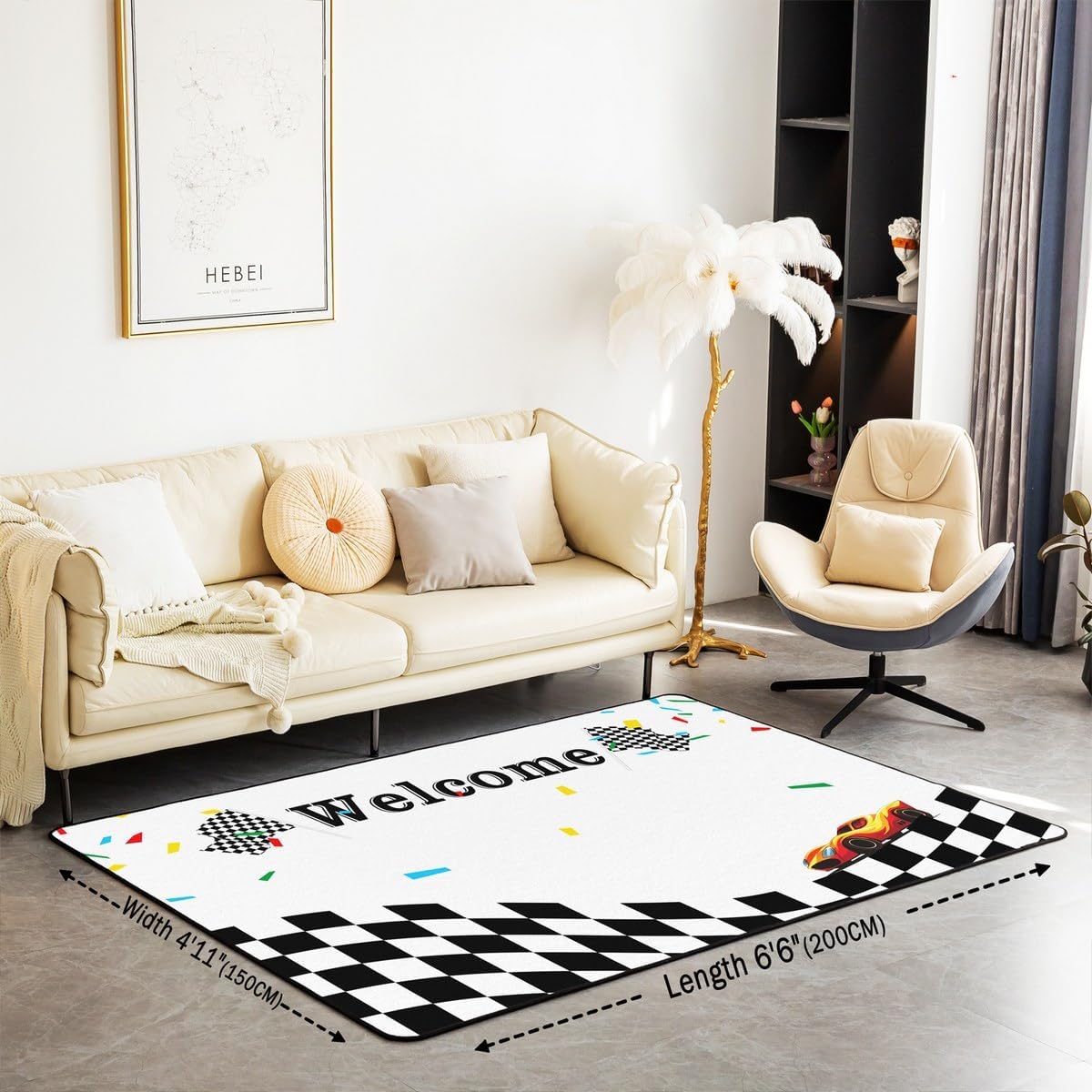 jejeloiu Basketball Living Room Rugs for Bedroom 5x7 Kids Gaming Sports Decor Carpet for Boys Girls Teens Ball Games Area Rug Soft Gift for Basketball Lover Grey and Black Room Decor