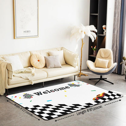 jejeloiu Basketball Living Room Rugs for Bedroom 5x7 Kids Gaming Sports Decor Carpet for Boys Girls Teens Ball Games Area Rug Soft Gift for Basketball Lover Grey and Black Room Decor