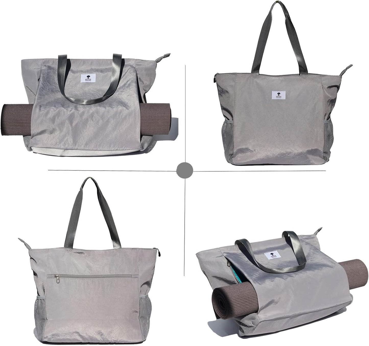 ESVAN Yoga Mat Bag Yoga Tote Carrier Shoulder Bag Carryall Tote for Office,Yoga,Pilates,Travel,Beach and Gym