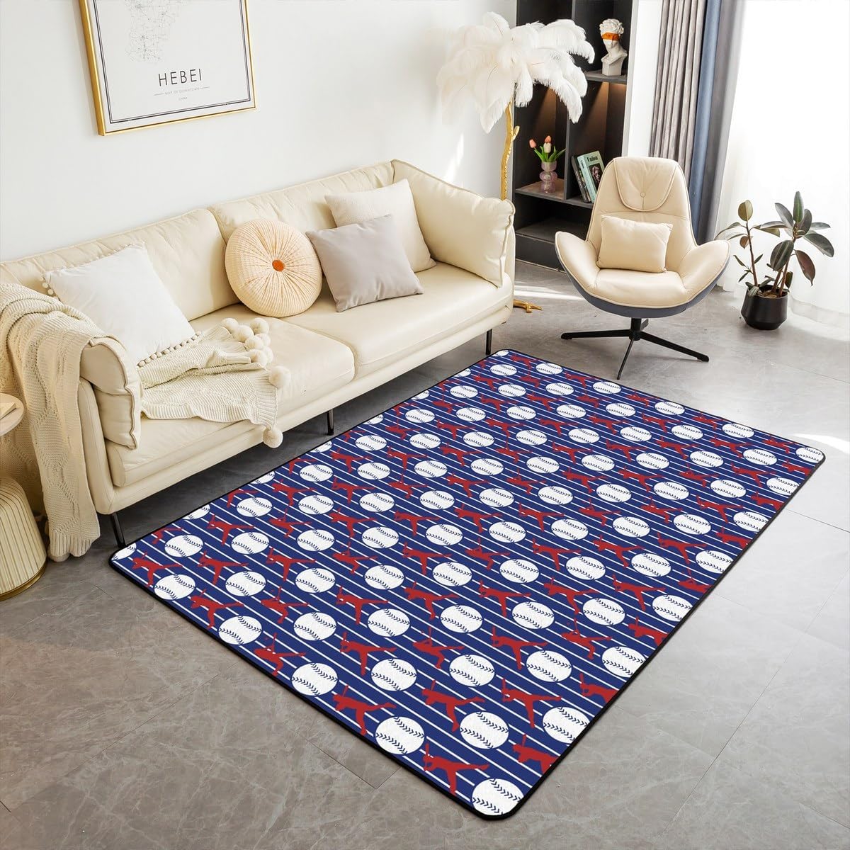 jejeloiu Basketball Living Room Rugs for Bedroom 5x7 Kids Gaming Sports Decor Carpet for Boys Girls Teens Ball Games Area Rug Soft Gift for Basketball Lover Grey and Black Room Decor