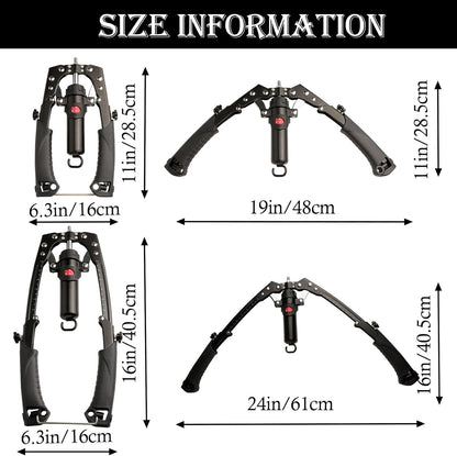 Hydraulic Arm Trainer, Chest Muscle Exerciser with 15-Level Adjustable Resistance & Ab Roller, Portable 5-in-1 Home Gym Equipment for Upper Body Strength Workout