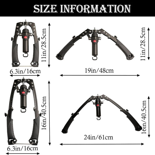 Hydraulic Arm Trainer, Chest Muscle Exerciser with 15-Level Adjustable Resistance & Ab Roller, Portable 5-in-1 Home Gym Equipment for Upper Body Strength Workout