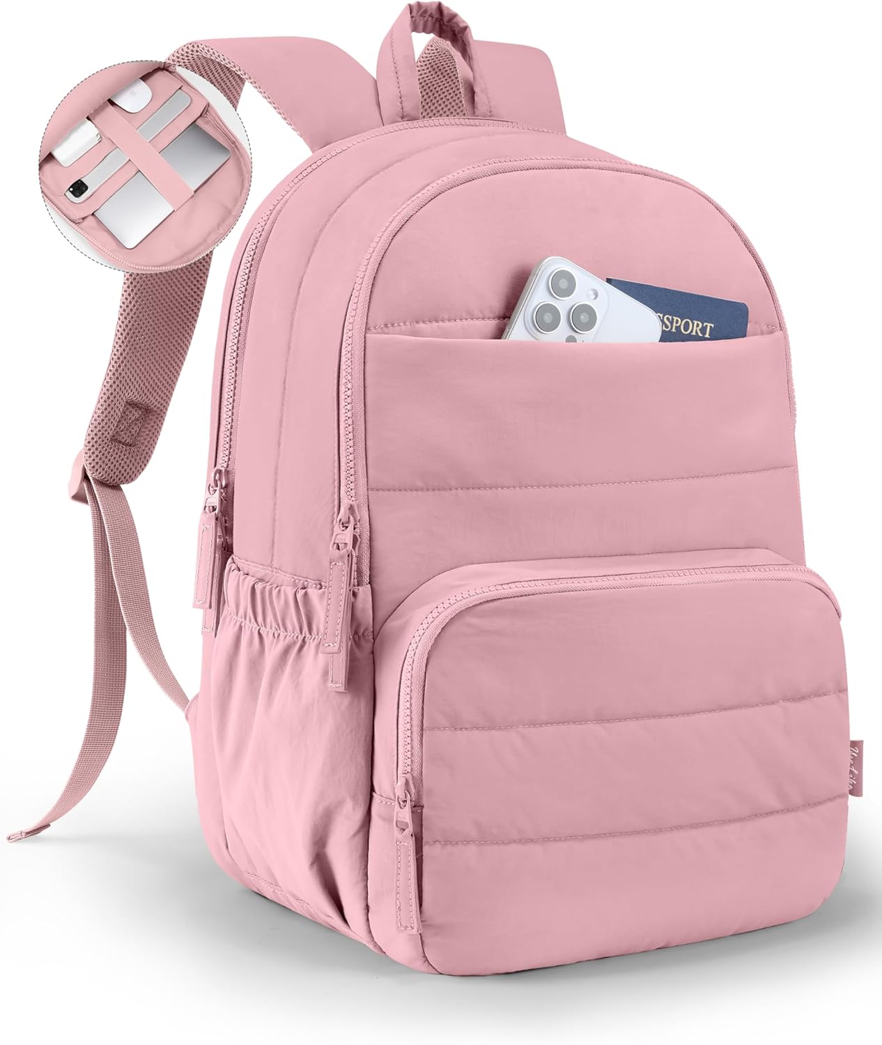Uselike Travel Backpack for Women, 15.6 Inch Laptop Backpack, Quilted College Bookbag, Cute Work Backpacks, Water Resistant