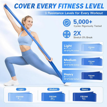 Pilates Kit, Home Pilates Equipment for Women, Workout Kit with 14.5" Pilates Ring and Ball,Yoga Block, Yoga Knee Pad Mats, Resistance Bands, Grip Socks Accessories，Blue
