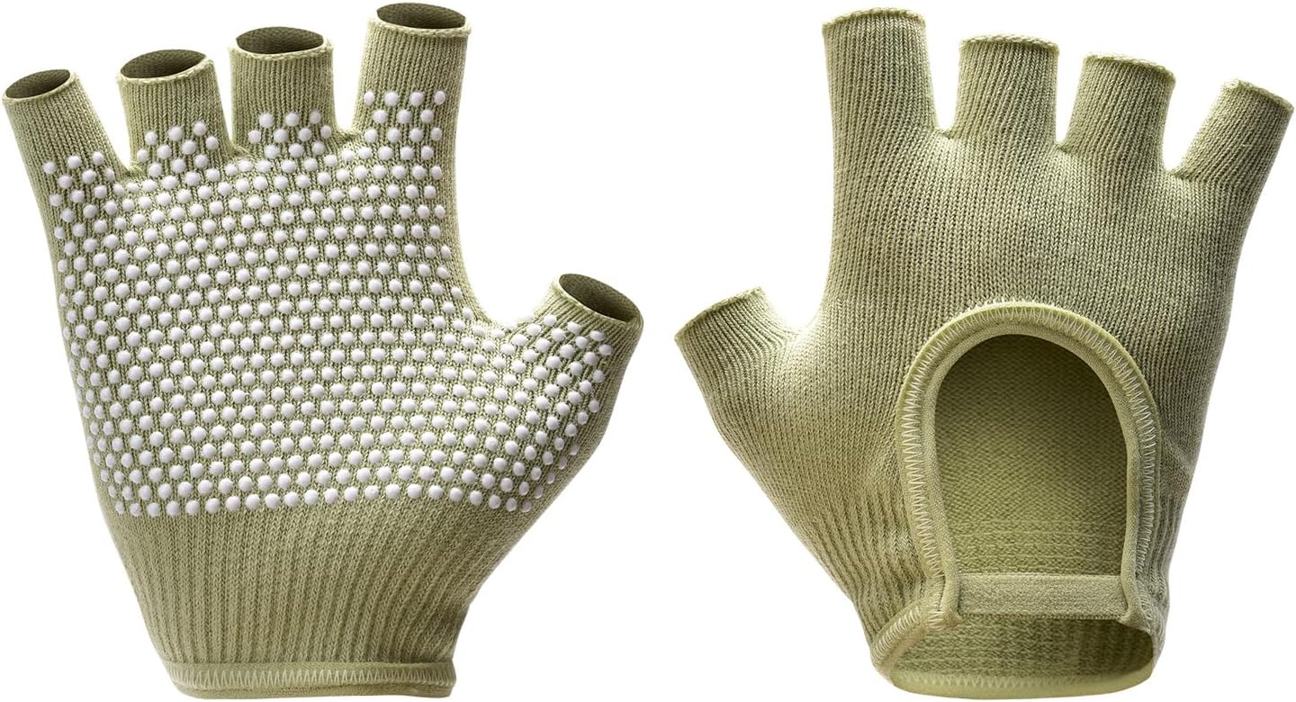 Non-Slip Fingerless Yoga Gloves – Ideal for Pilates, Barre, Air Yoga, and Fitness Workouts – Breathable Fabric with Enhanced Grip for Stability