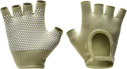 Non-Slip Fingerless Yoga Gloves – Ideal for Pilates, Barre, Air Yoga, and Fitness Workouts – Breathable Fabric with Enhanced Grip for Stability