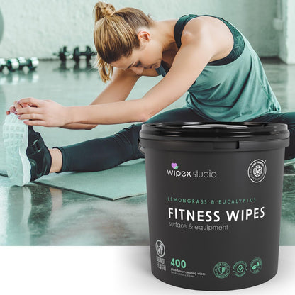 Wipex Fitness Wipes Bucket Refill Roll - EWG Verified - Plant-based Fitness Equipment Wipes, Lemongrass, Eucalyptus & Vinegar to Clean Surfaces, Yoga Mat & Gym Cleaner and Peloton Bikes, 400 Count