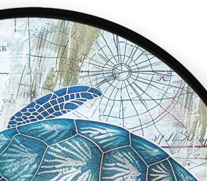 Vdsrup Ocean Sea Horse Doormat Nautical Seahorse Starfish Round Floor Mat Non Slip Carpet Yoga Mat Rug for Entryway Living Room Bedroom Home Decor 3'