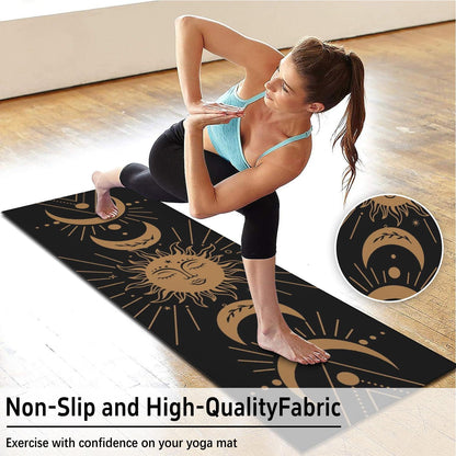 Hot Yoga Mat Towel with Corner Pockets Yoga Towels for Hot Yoga Non Slip with Travel Bag Sweat Absorbent Yoga Blankets Mat Cover for Workout Gym 70"x26" (Mountain-01, 70x26)