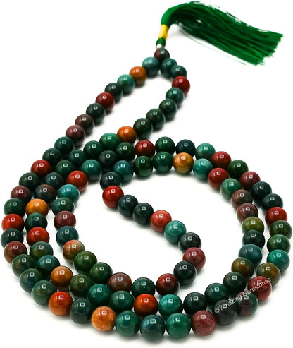 Amazing Gemstone 108 Beads Handmade Mala (Knotted, Rudraksha) - Colors B